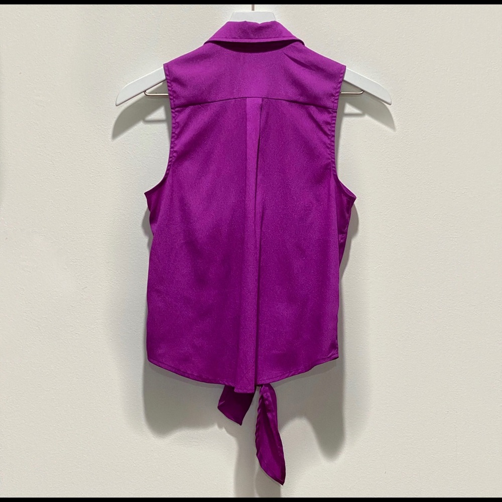 Purple sleeveless button down top blouse small - Picture 3 of 6